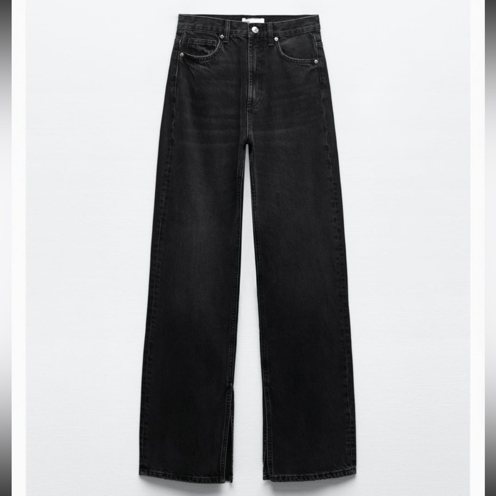 Zara split wide leg trf jeans